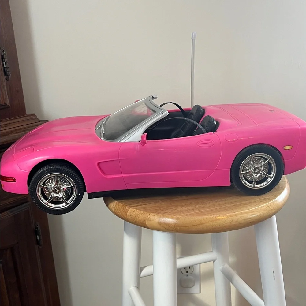 Barbie RC Corvette Car Convertible 2001‎ Pink Mattel NO834 Nostalgia Toy Doll